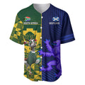 Custom South Africa And Scotland Rugby Baseball Jersey Springboks Thistle Together