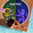 Custom South Africa And Scotland Rugby Beach Blanket Springboks Thistle Together