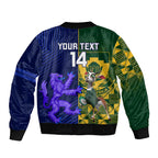 Custom South Africa And Scotland Rugby Bomber Jacket Springboks Thistle Together