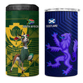 South Africa And Scotland Rugby 4 in 1 Can Cooler Tumbler Springboks Thistle Together