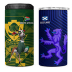 South Africa And Scotland Rugby 4 in 1 Can Cooler Tumbler Springboks Thistle Together
