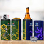 South Africa And Scotland Rugby 4 in 1 Can Cooler Tumbler Springboks Thistle Together