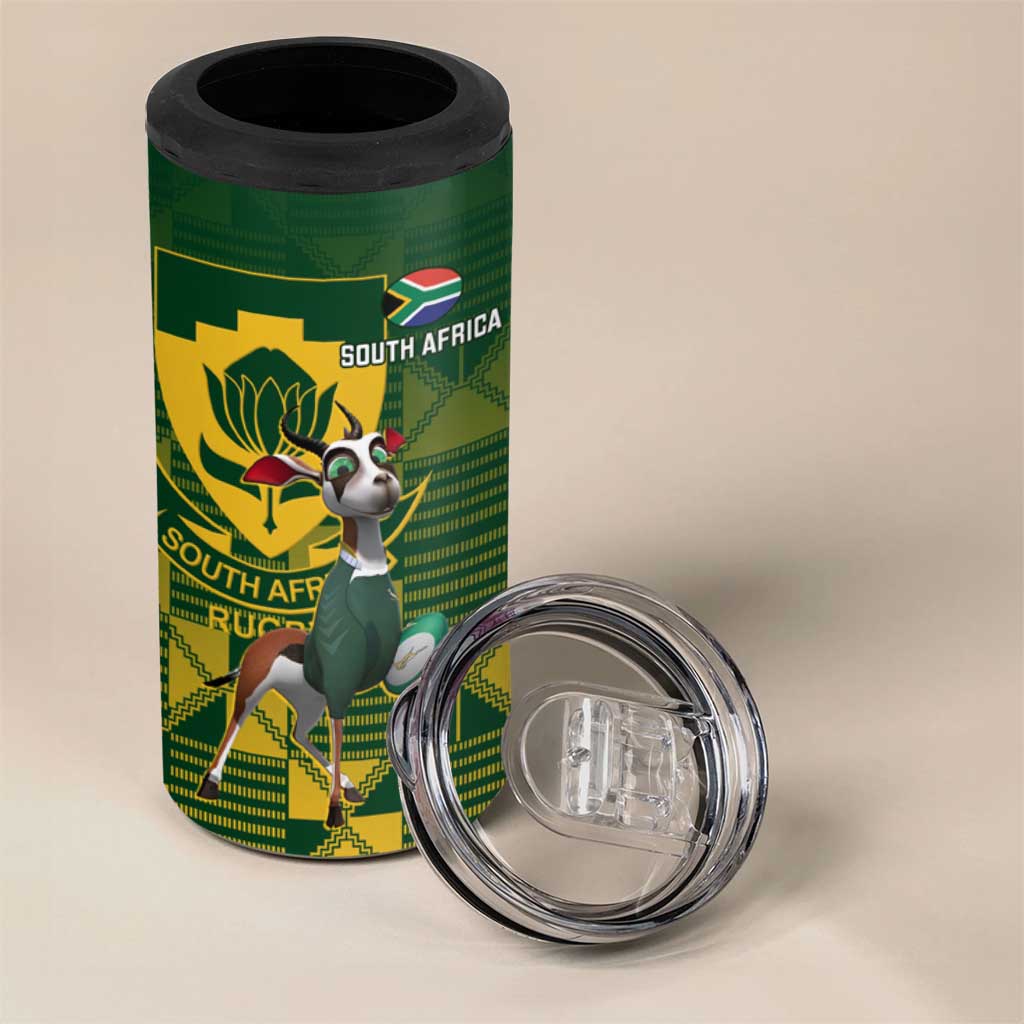 South Africa And Scotland Rugby 4 in 1 Can Cooler Tumbler Springboks Thistle Together