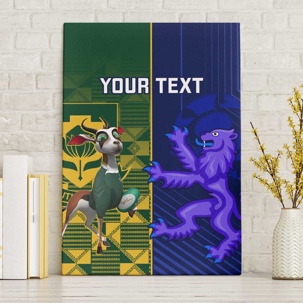 Custom South Africa And Scotland Rugby Canvas Wall Art Springboks Thistle Together
