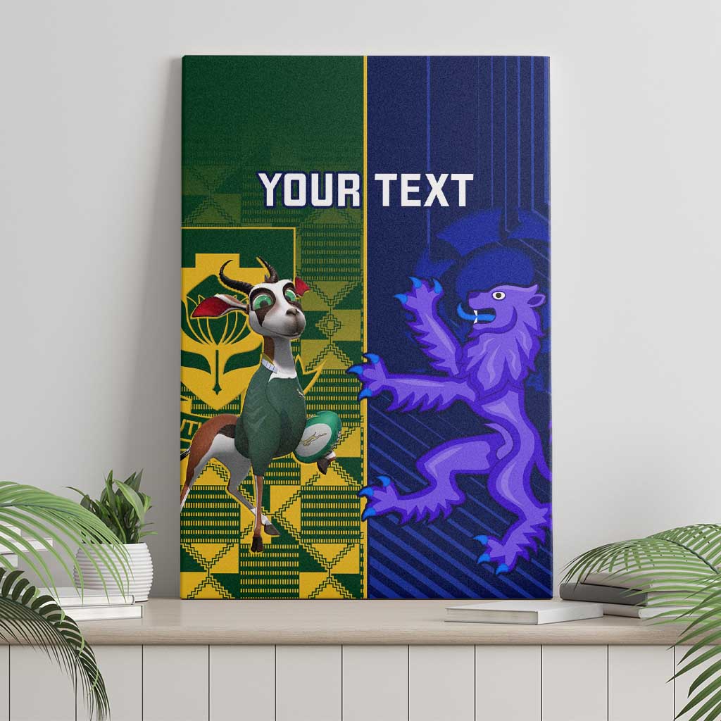 Custom South Africa And Scotland Rugby Canvas Wall Art Springboks Thistle Together