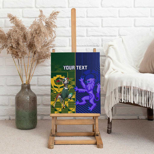 Custom South Africa And Scotland Rugby Canvas Wall Art Springboks Thistle Together