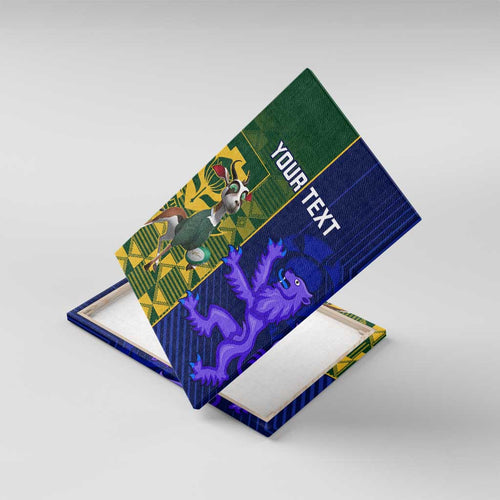 Custom South Africa And Scotland Rugby Canvas Wall Art Springboks Thistle Together