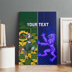Custom South Africa And Scotland Rugby Canvas Wall Art Springboks Thistle Together