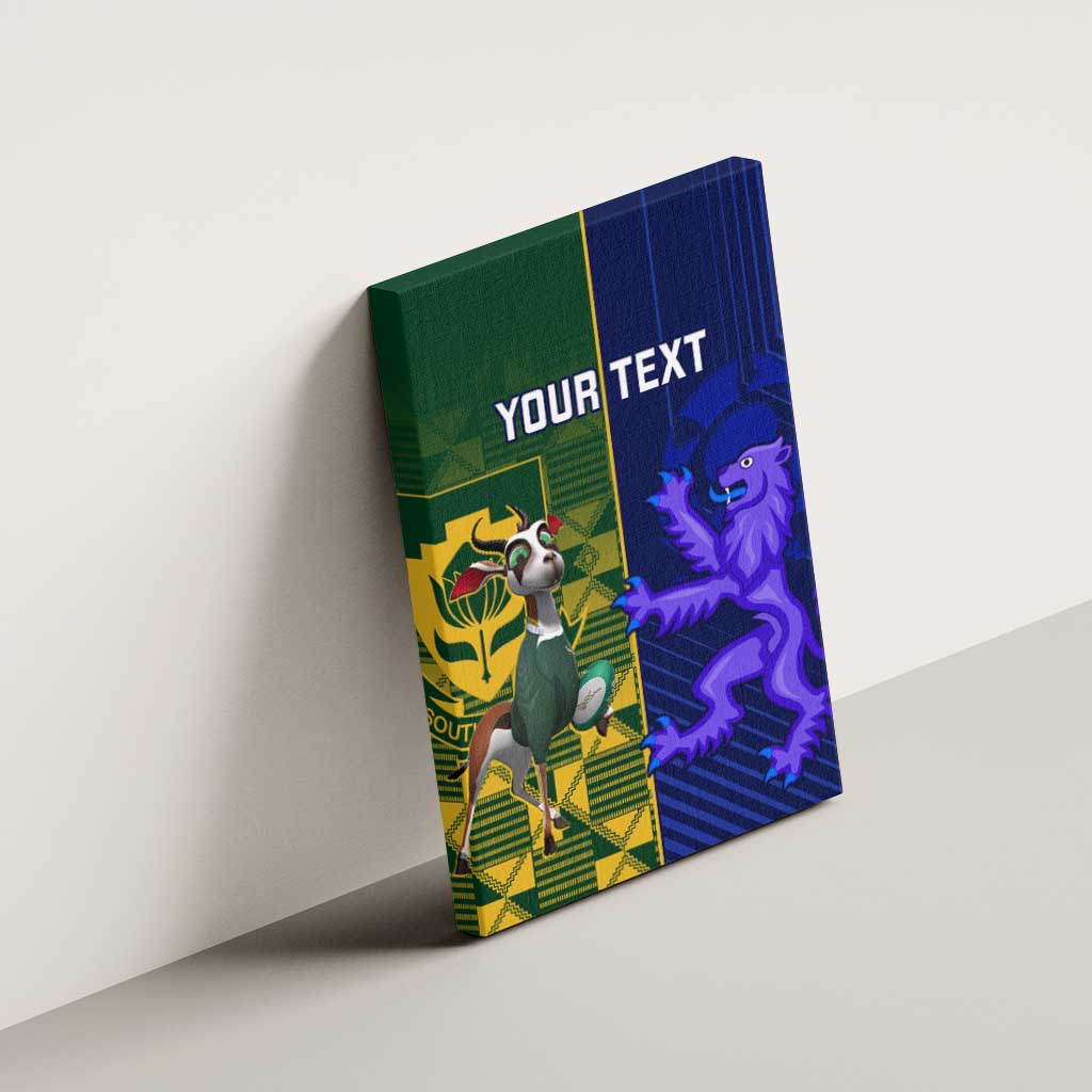 Custom South Africa And Scotland Rugby Canvas Wall Art Springboks Thistle Together
