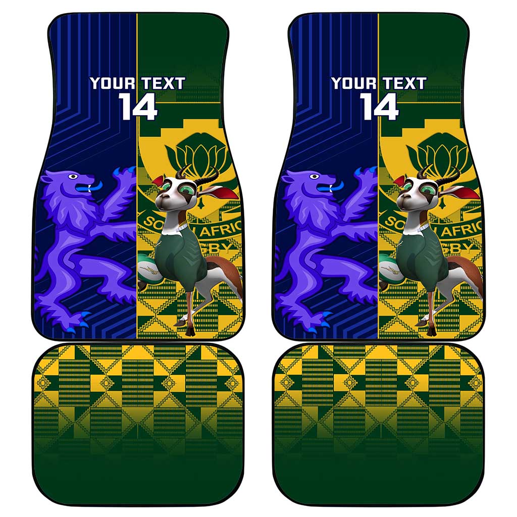 Custom South Africa And Scotland Rugby Car Mats Springboks Thistle Together