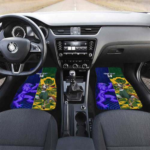 Custom South Africa And Scotland Rugby Car Mats Springboks Thistle Together