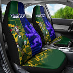 Custom South Africa And Scotland Rugby Car Seat Cover Springboks Thistle Together