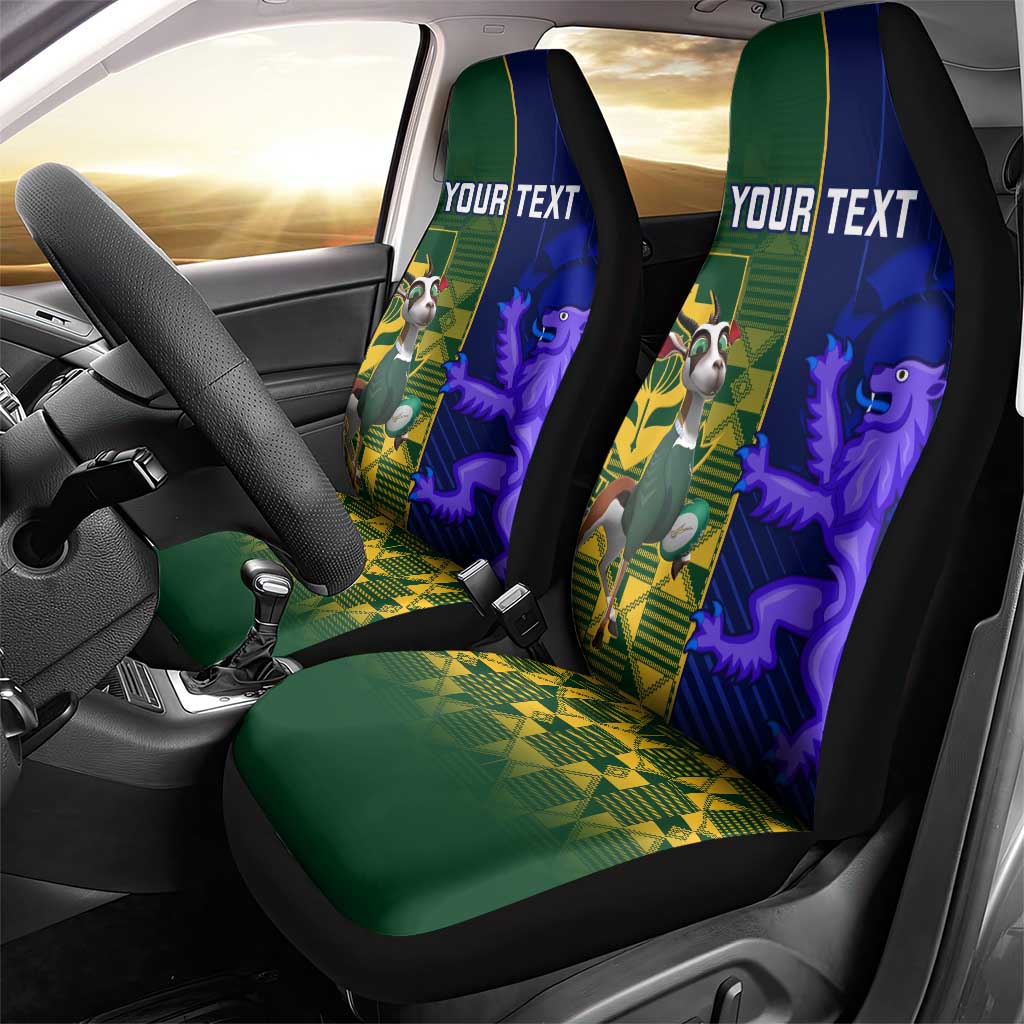 Custom South Africa And Scotland Rugby Car Seat Cover Springboks Thistle Together