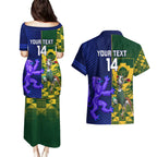 Custom South Africa And Scotland Rugby Couples Matching Puletasi and Hawaiian Shirt Springboks Thistle Together