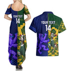 Custom South Africa And Scotland Rugby Couples Matching Summer Maxi Dress and Hawaiian Shirt Springboks Thistle Together
