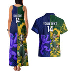 Custom South Africa And Scotland Rugby Couples Matching Tank Maxi Dress and Hawaiian Shirt Springboks Thistle Together
