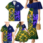 Custom South Africa And Scotland Rugby Family Matching Mermaid Dress and Hawaiian Shirt Springboks Thistle Together