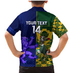 Custom South Africa And Scotland Rugby Family Matching Mermaid Dress and Hawaiian Shirt Springboks Thistle Together