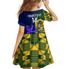 Custom South Africa And Scotland Rugby Family Matching Off The Shoulder Long Sleeve Dress and Hawaiian Shirt Springboks Thistle Together