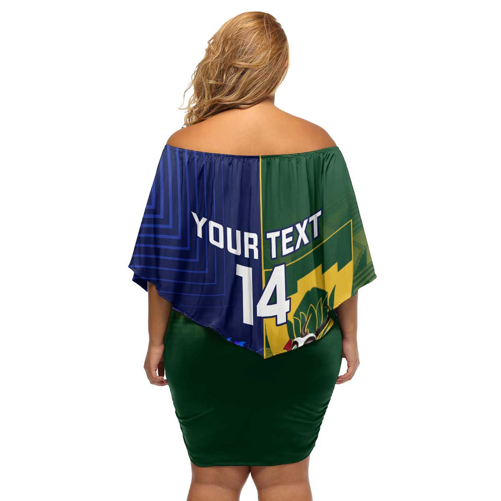 Custom South Africa And Scotland Rugby Family Matching Off Shoulder Short Dress and Hawaiian Shirt Springboks Thistle Together