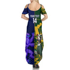 Custom South Africa And Scotland Rugby Family Matching Summer Maxi Dress and Hawaiian Shirt Springboks Thistle Together