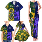 Custom South Africa And Scotland Rugby Family Matching Tank Maxi Dress and Hawaiian Shirt Springboks Thistle Together