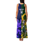 Custom South Africa And Scotland Rugby Family Matching Tank Maxi Dress and Hawaiian Shirt Springboks Thistle Together
