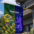 Custom South Africa And Scotland Rugby Garden Flag Springboks Thistle Together