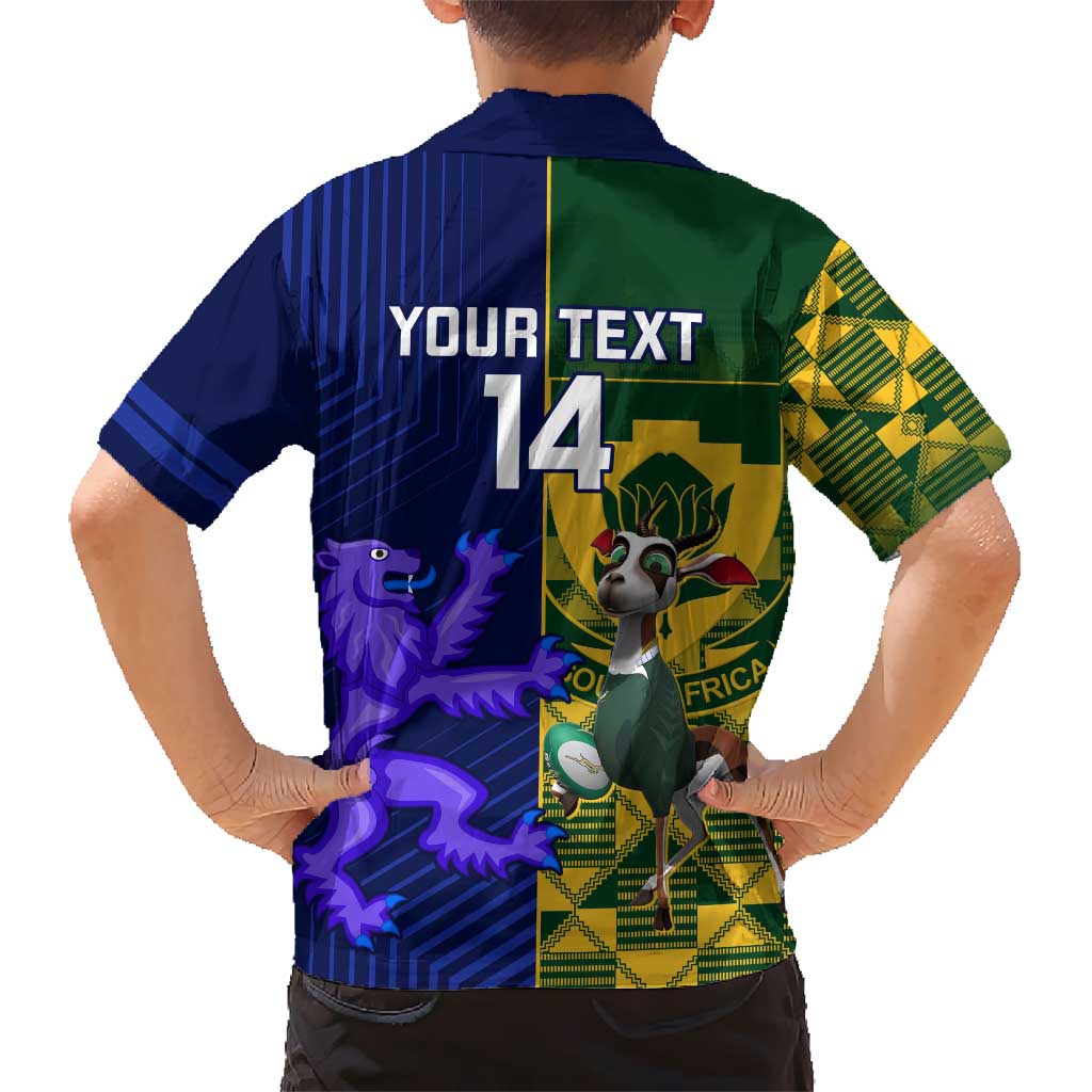 Custom South Africa And Scotland Rugby Hawaiian Shirt Springboks Thistle Together
