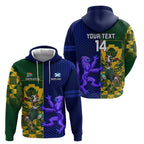 Custom South Africa And Scotland Rugby Hoodie Springboks Thistle Together
