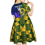Custom South Africa And Scotland Rugby Kid Short Sleeve Dress Springboks Thistle Together