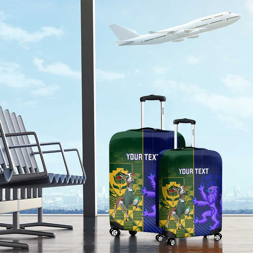 Custom South Africa And Scotland Rugby Luggage Cover Springboks Thistle Together