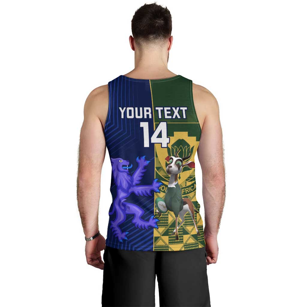 Custom South Africa And Scotland Rugby Men Tank Top Springboks Thistle Together