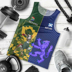 Custom South Africa And Scotland Rugby Men Tank Top Springboks Thistle Together