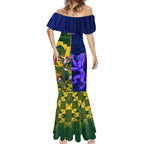 Custom South Africa And Scotland Rugby Mermaid Dress Springboks Thistle Together