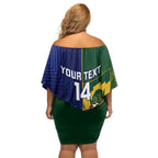 Custom South Africa And Scotland Rugby Off Shoulder Short Dress Springboks Thistle Together