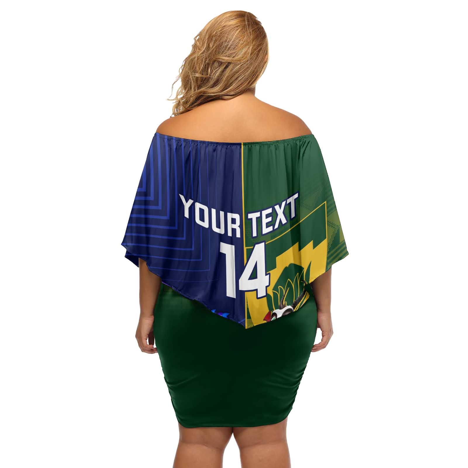 Custom South Africa And Scotland Rugby Off Shoulder Short Dress Springboks Thistle Together