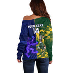 Custom South Africa And Scotland Rugby Off Shoulder Sweater Springboks Thistle Together
