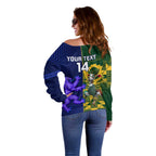 Custom South Africa And Scotland Rugby Off Shoulder Sweater Springboks Thistle Together