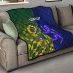 Custom South Africa And Scotland Rugby Quilt Springboks Thistle Together