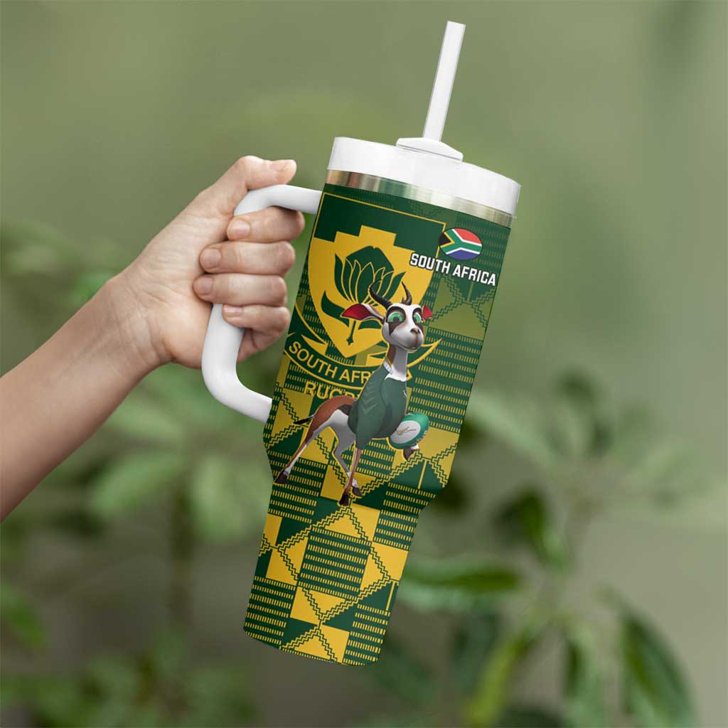 South Africa And Scotland Rugby Tumbler With Handle Springboks Thistle Together