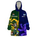 Custom South Africa And Scotland Rugby Wearable Blanket Hoodie Springboks Thistle Together