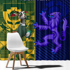 Custom South Africa And Scotland Rugby Window Curtain Springboks Thistle Together