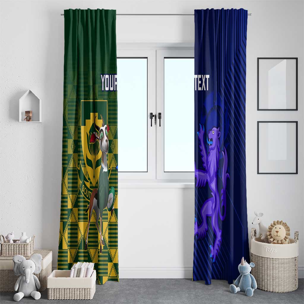 Custom South Africa And Scotland Rugby Window Curtain Springboks Thistle Together