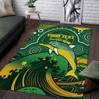 Personalised Australia Swimming Area Rug Aussie Dolphin Aboriginal National Color