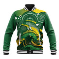 Personalised Australia Swimming Baseball Jacket Aussie Dolphin Aboriginal National Color