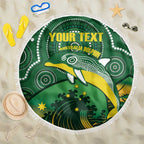 Personalised Australia Swimming Beach Blanket Aussie Dolphin Aboriginal National Color