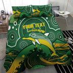 Personalised Australia Swimming Bedding Set Aussie Dolphin Aboriginal National Color