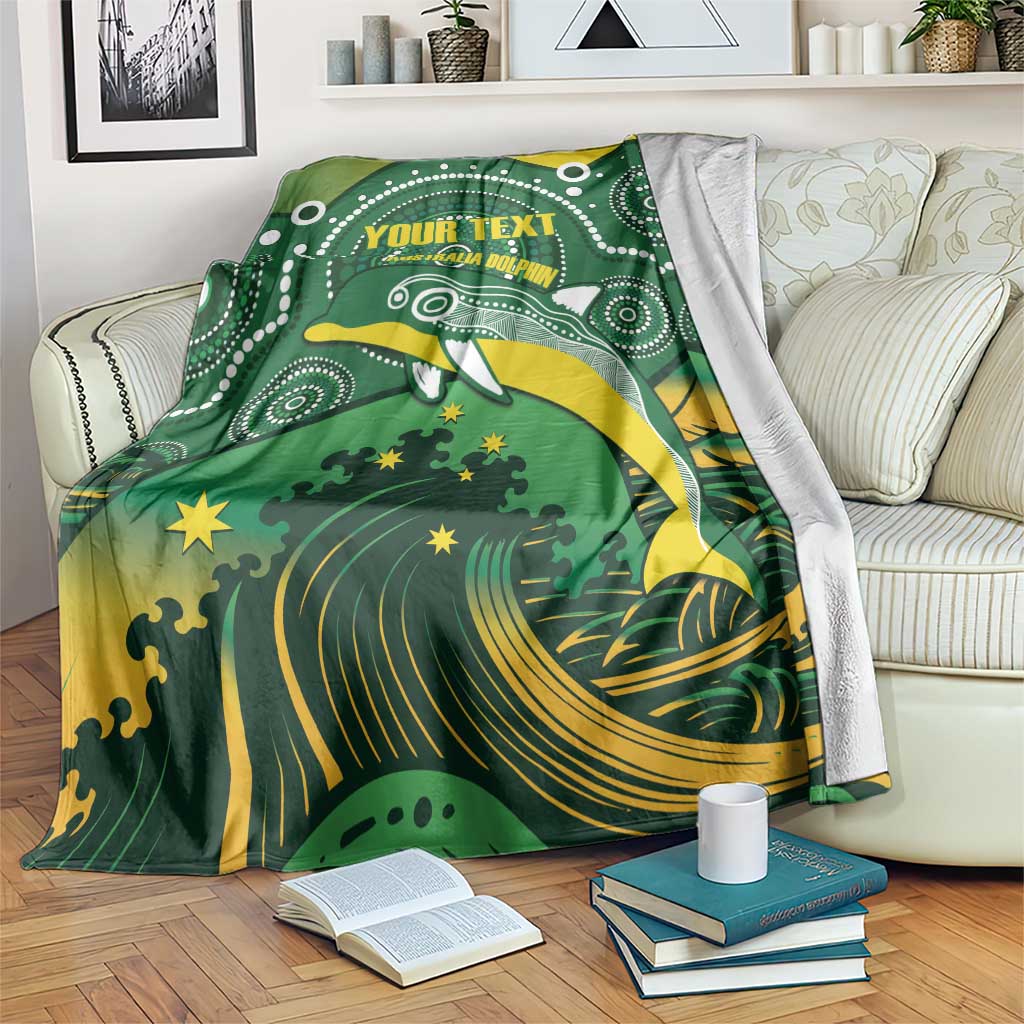 Personalised Australia Swimming Blanket Aussie Dolphin Aboriginal National Color