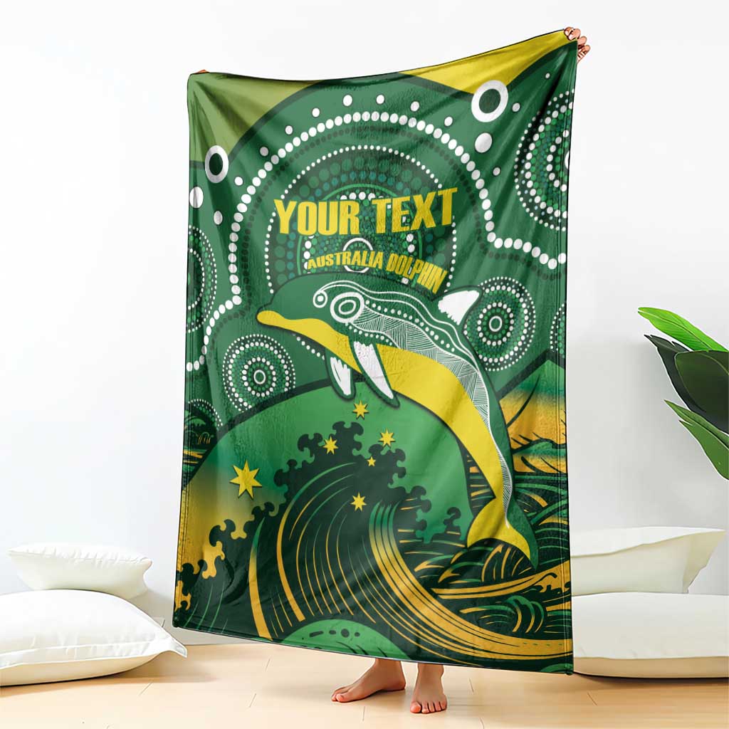 Personalised Australia Swimming Blanket Aussie Dolphin Aboriginal National Color
